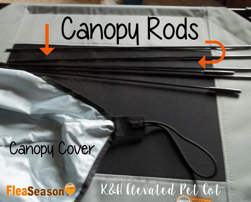 Canopy Rod assemby of K&H elevated pet cot bed.